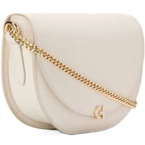 Cole Haan Handbags - COLE HAAN Evie Chain Saddle Crossbody or Shoulder Bag in Ivory Color